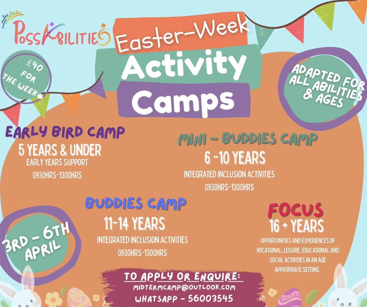 Possabilities Easter Week Activity Camps
