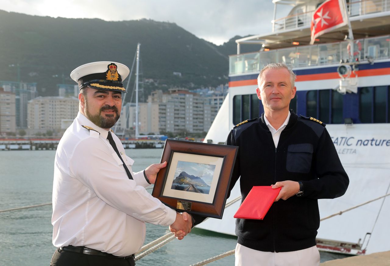 The Captain Of The Port Welcomes Hanseatic Nature On Inaugural Cruise Call To Gibraltar