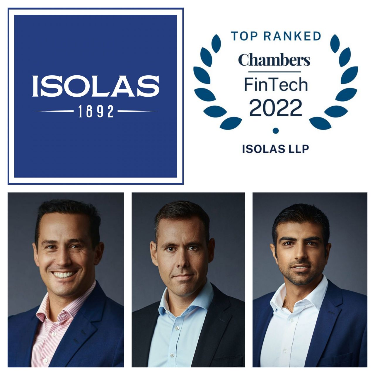 ISOLAS Ranked Band 1 once again - Chambers Fintech Rankings 2022