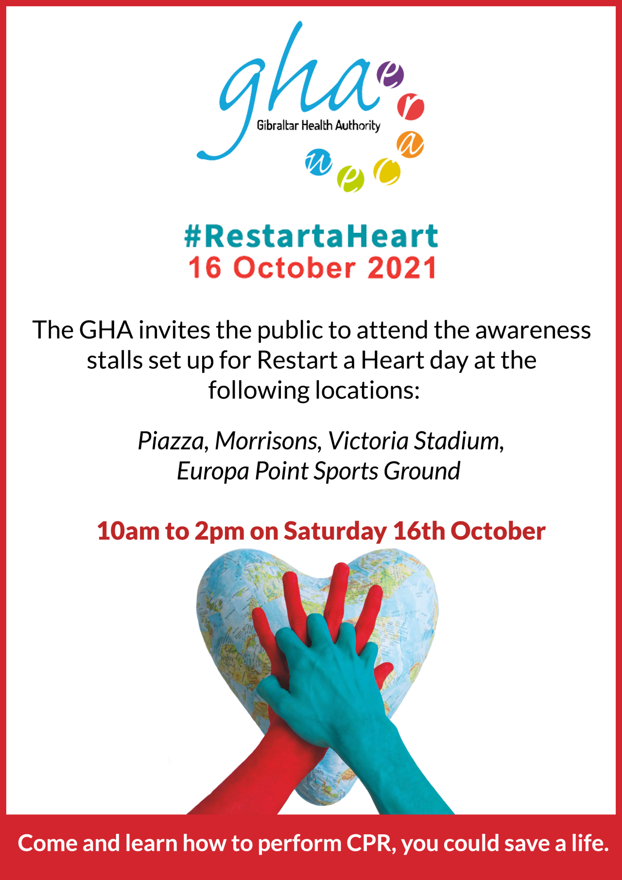 The GHA To Mark World Restart a Heart Day Tomorrow