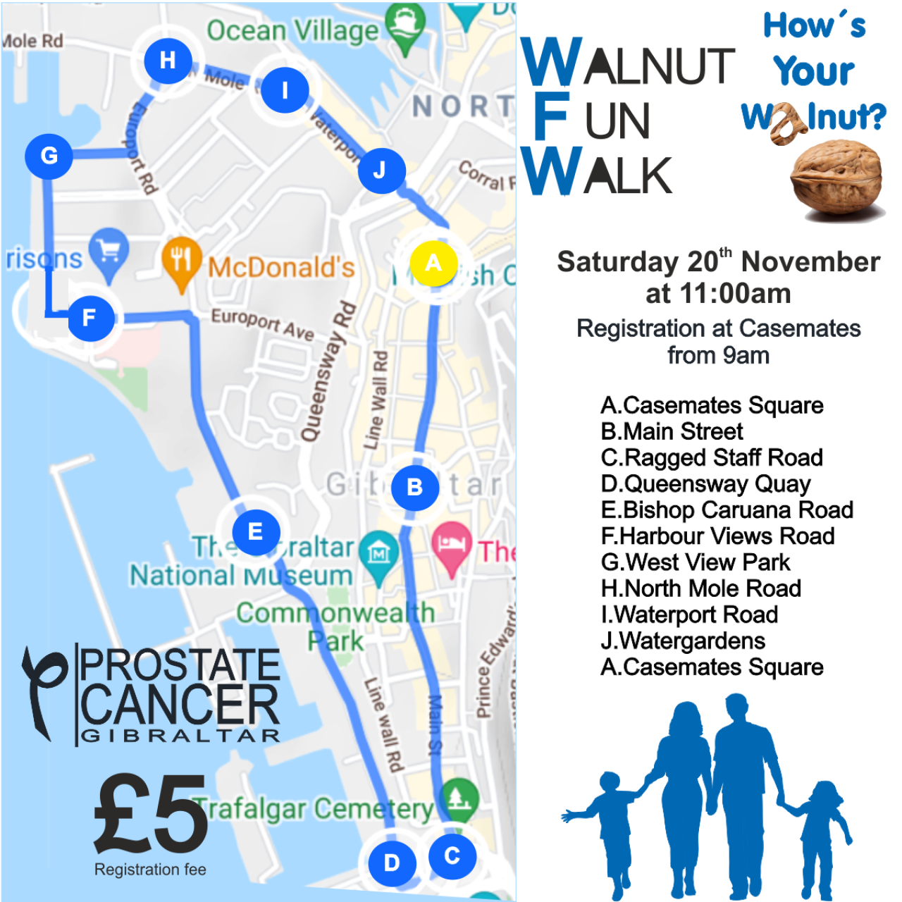 Prostate Cancer Gibraltar Organises ‘Walnut’ Fun Walk