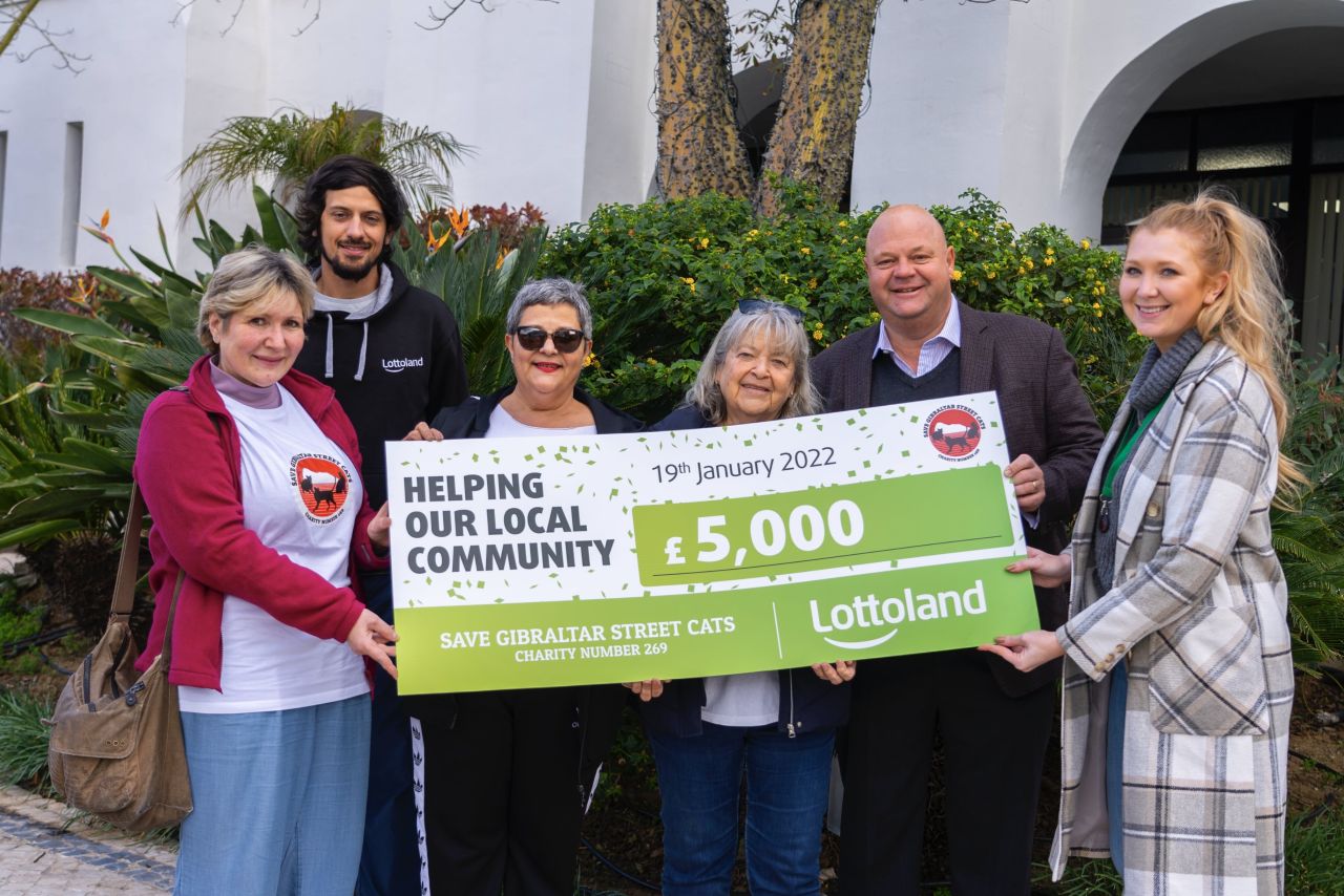 Lottoland Donate £5,000 To The Save Gibraltar Street Cats Charity