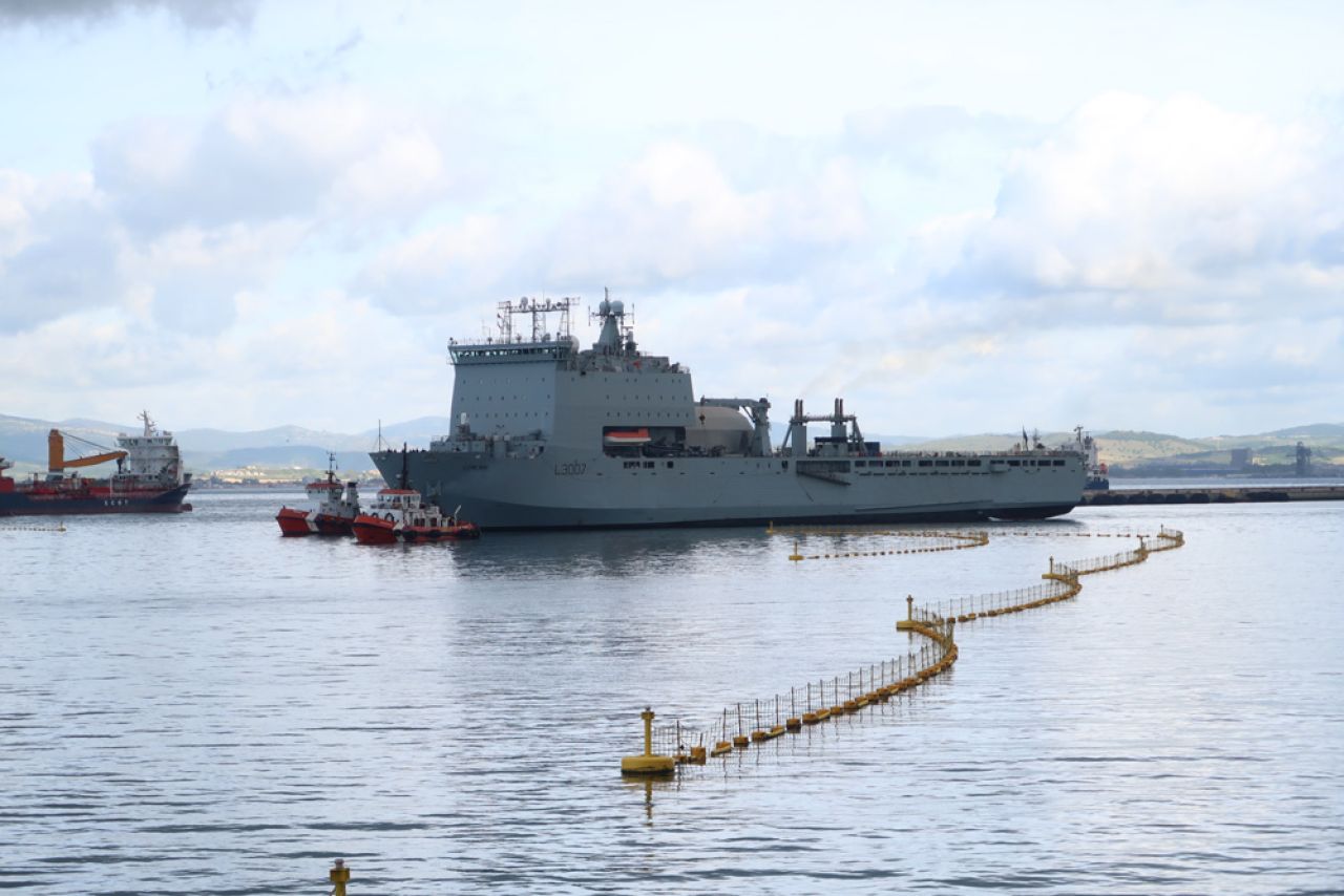 RFA Lyme Bay Arrives In Gibraltar