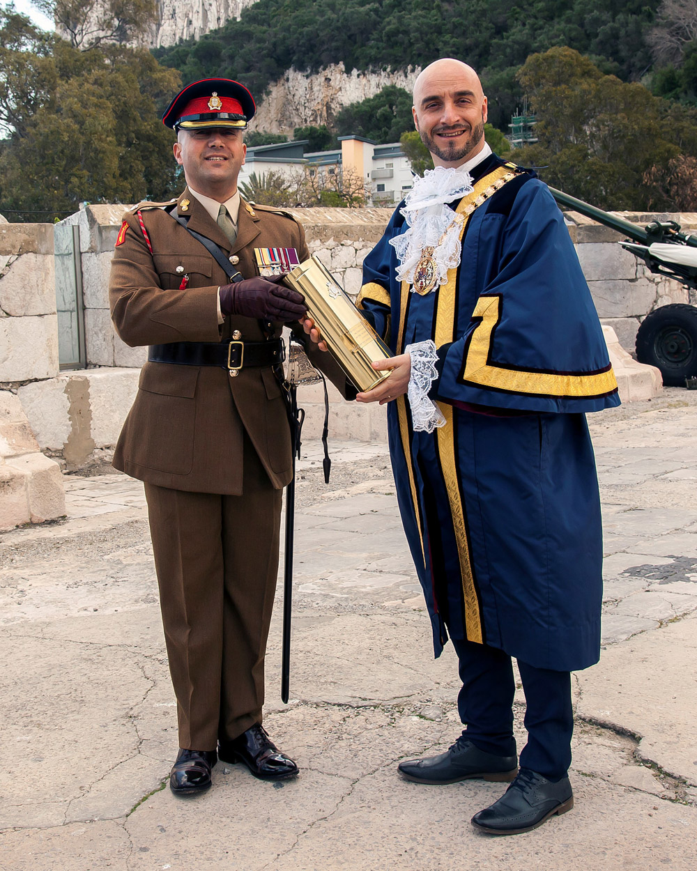 Royal Gibraltar Regiment Fires Royal Gun Salute For 70th Anniversary Of