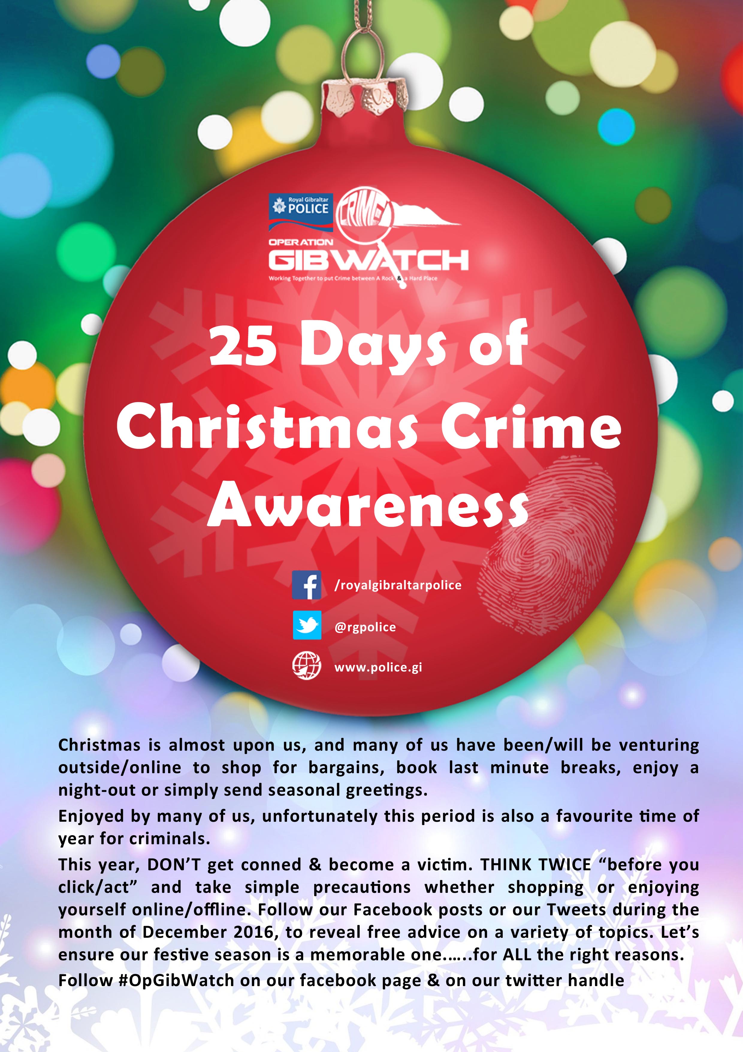 Dec 01 RGP Launches "Safer Christmas" Crime Awareness Campaign Your