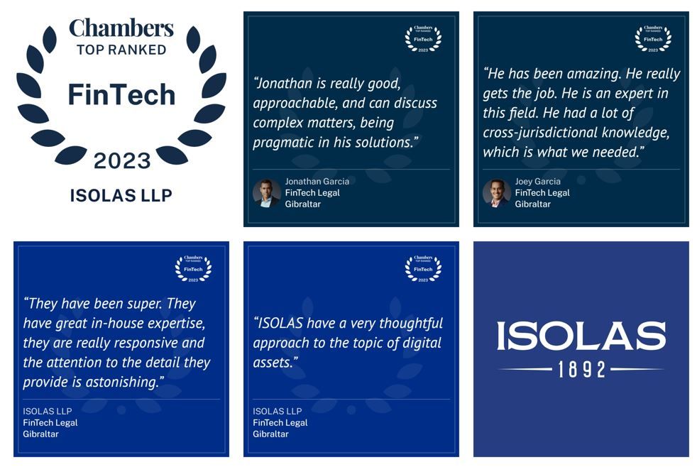 ISOLAS LLP Fintech Practice Retains Band 1 Ranking In Chambers And Partners