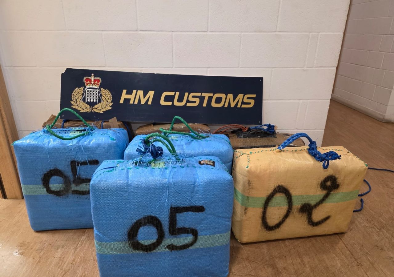 Seven Bales of Cannabis Resin Seized at Sea by HM Customs