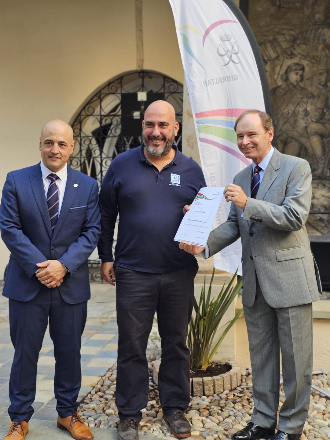 Gibraltar DOE Board Of Trustees Presents Approved Activity Provider Licence To The Nautilus Project