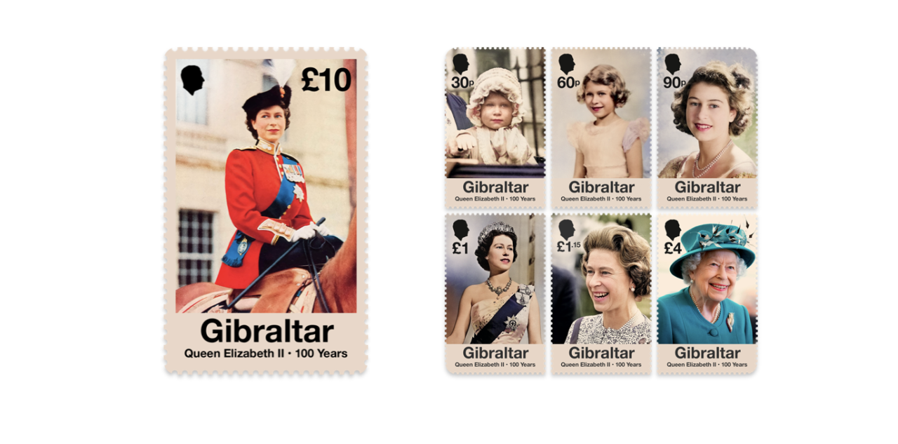 Gibraltar Philatelic Bureau Latest Collection Commemorates Queen Elizabeth II: 100 Years