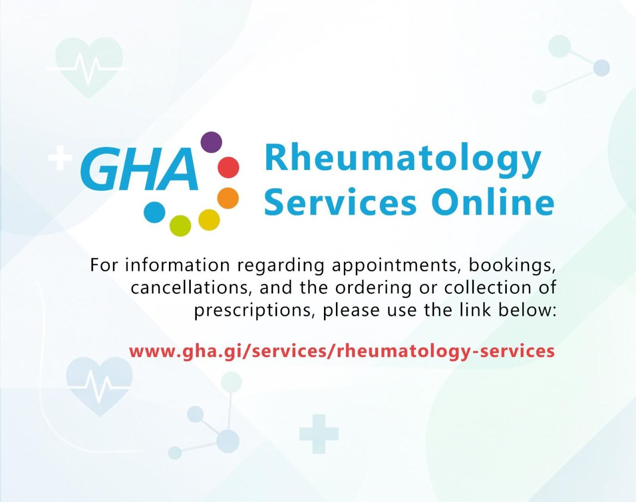 New GHA Rheumatology Service Webpage