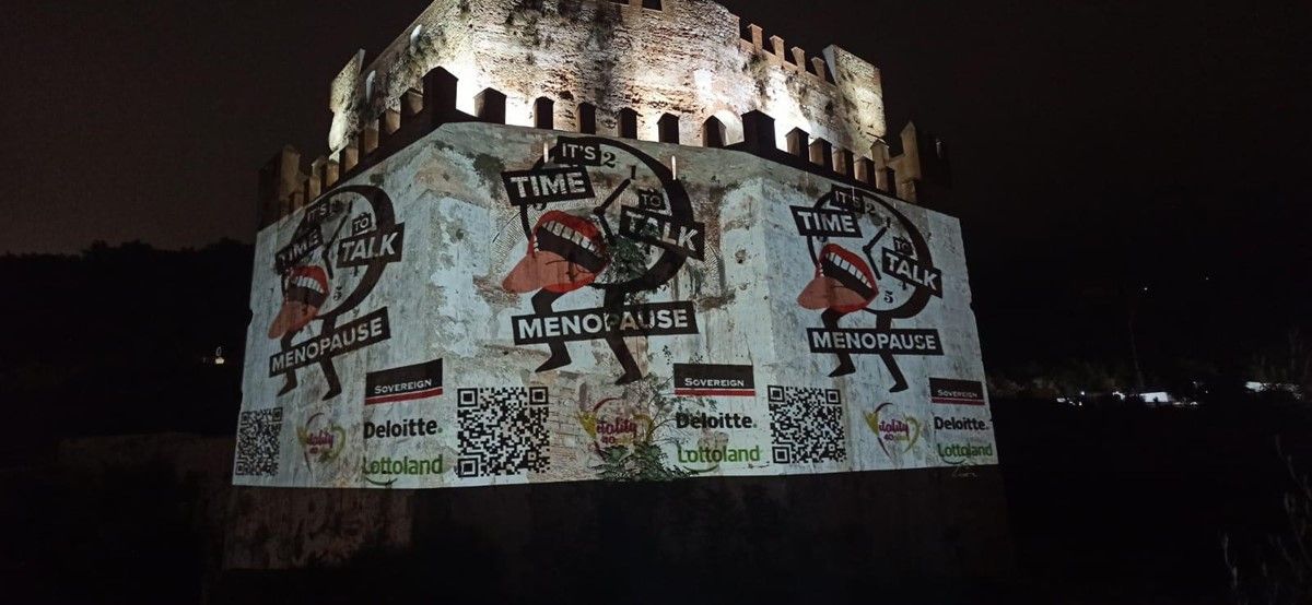 Moorish Castle Illuminated For World Menopause Awareness Day