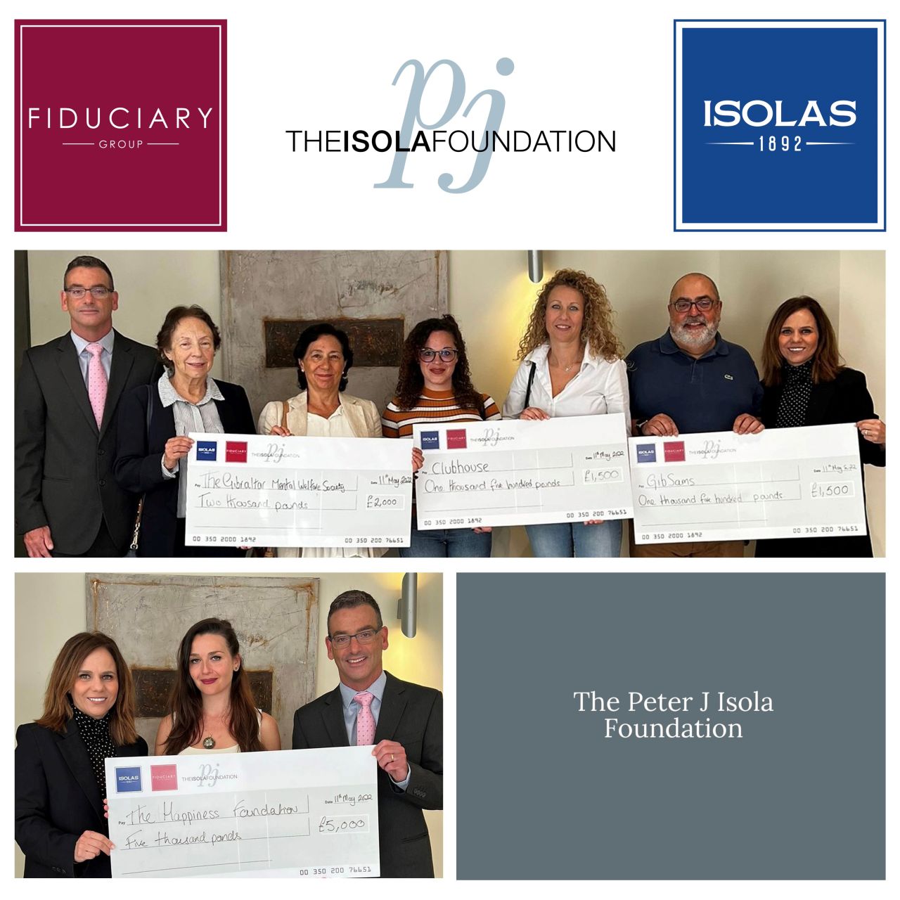 The Peter J Isola Foundation Donates £10,000 Towards Mental Health Initiatives and Support