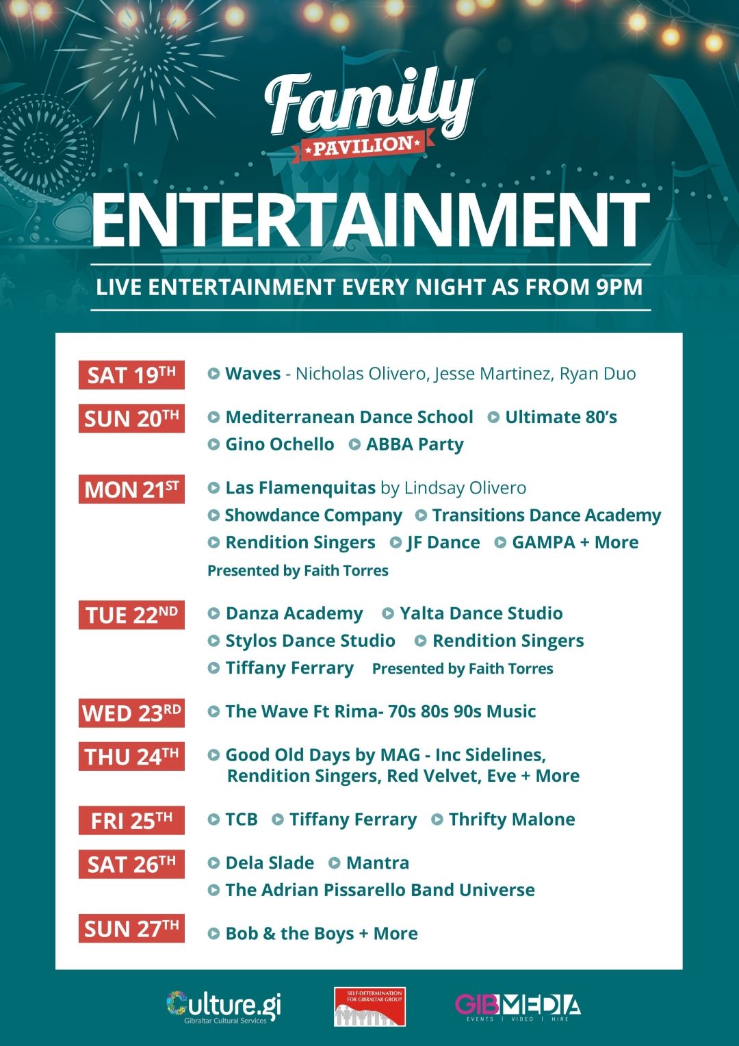 Gibraltar Fair Entertainment 2023