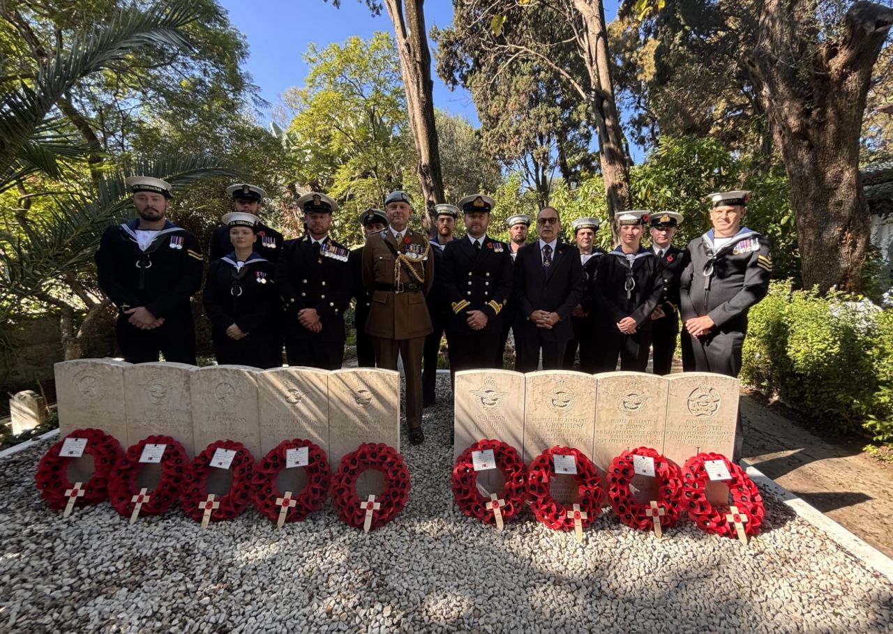 HMS Dagger And Gibraltar Clearance Divers Visit Morocco To Pay Tribute At Commonwealth War Graves During Remembrance Ceremonies