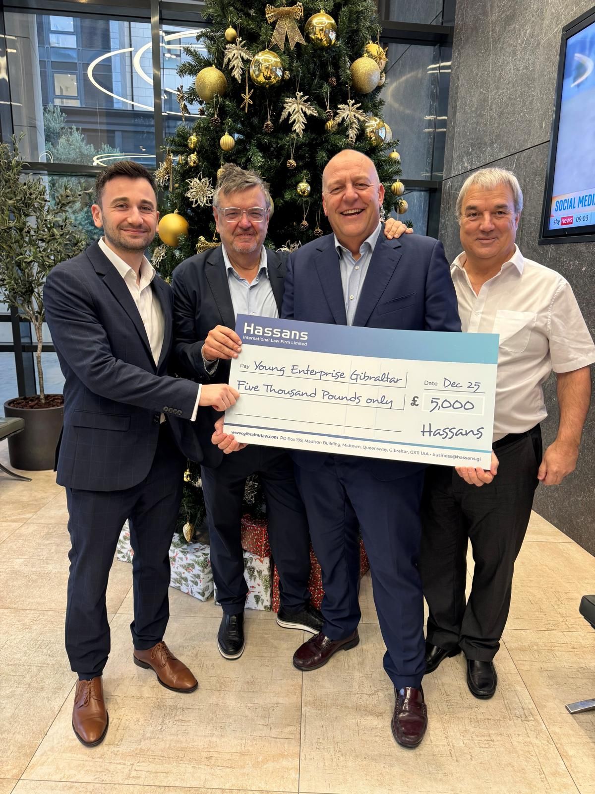 Hassans Continues Commitment To Youth Development With £5000 Donation To Young Enterprise Gibraltar