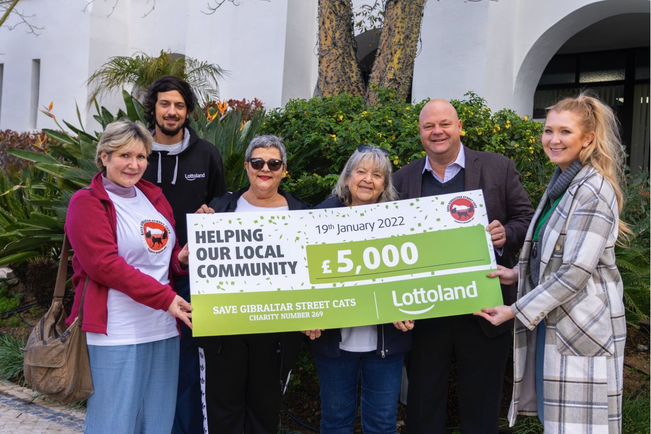 Lottoland Donate £5,000 To The Save Gibraltar Street Cats Charity