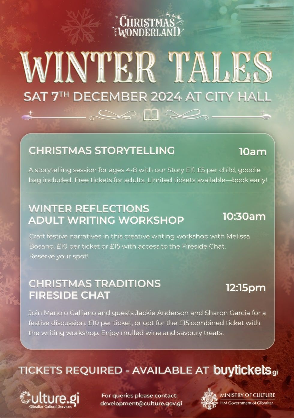 ‘Winter Tales’; A Literary Christmas At The City Hall