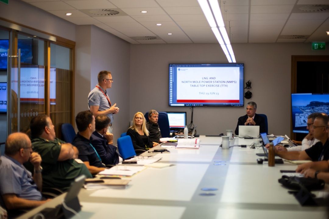 Emergency Services And Other Responding Agencies Conduct Simulation Exercise Of Gibraltar LNG Terminal And North Mole Power Station Emergency Response Plans