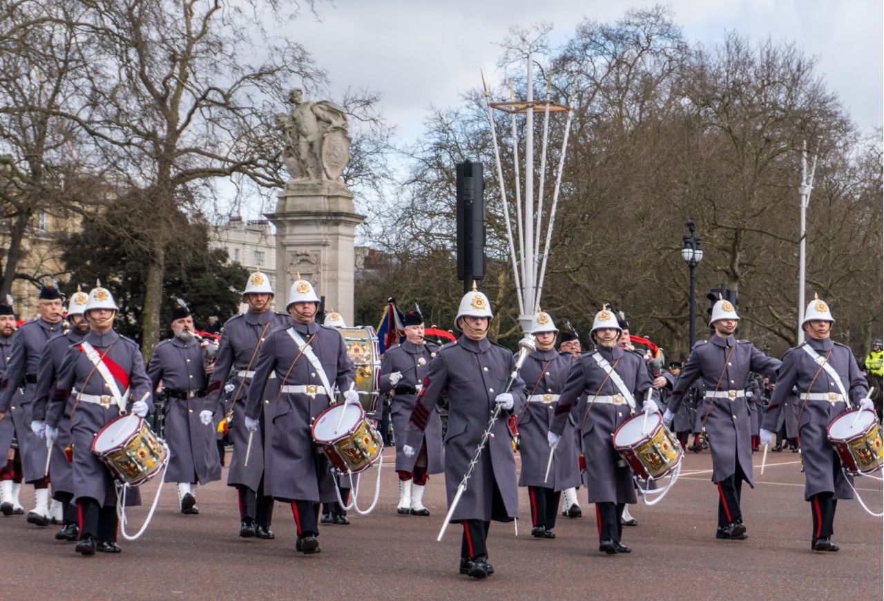 Corps Of Drums Carry Out Public Duties At Buckingham Palace