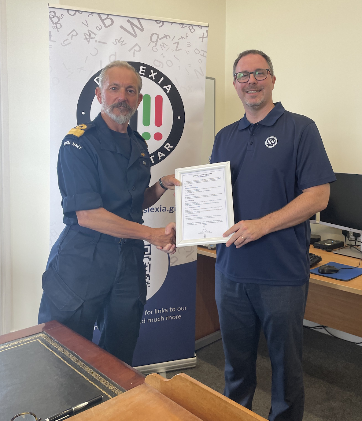 British Forces Gibraltar Signs the Pledge for Dyslexia 