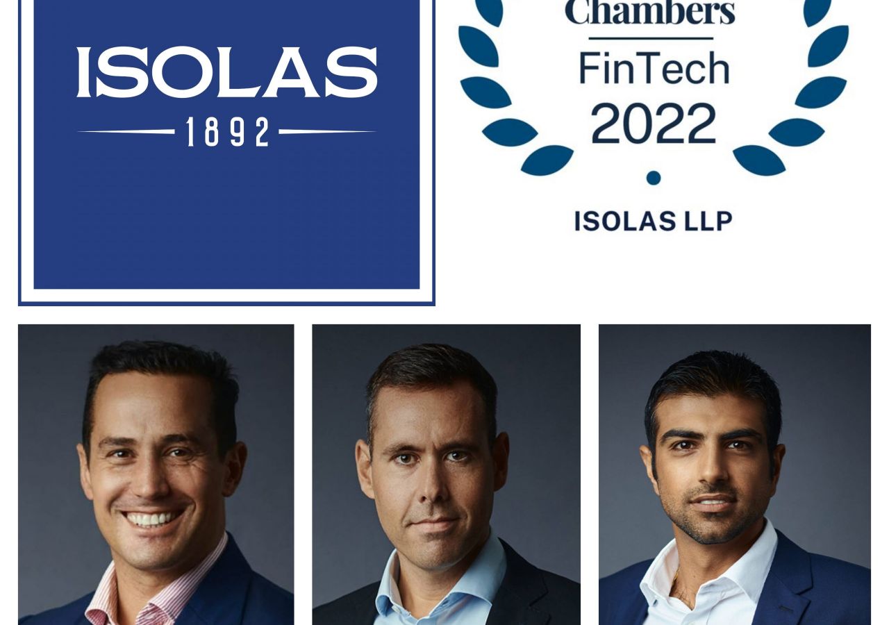ISOLAS Ranked Band 1 once again - Chambers Fintech Rankings 2022