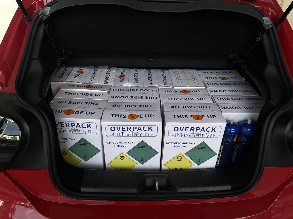 HM Customs Seize 120 Canisters of Nitrous Oxide
