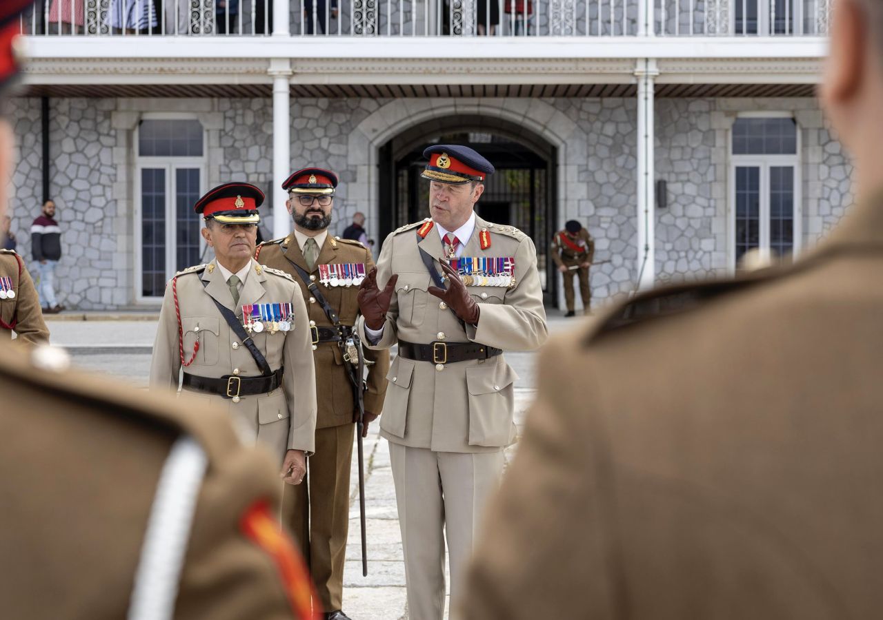 New Honorary Colonel Of The Royal Gibraltar Regiment Attends Royal Gun Salute