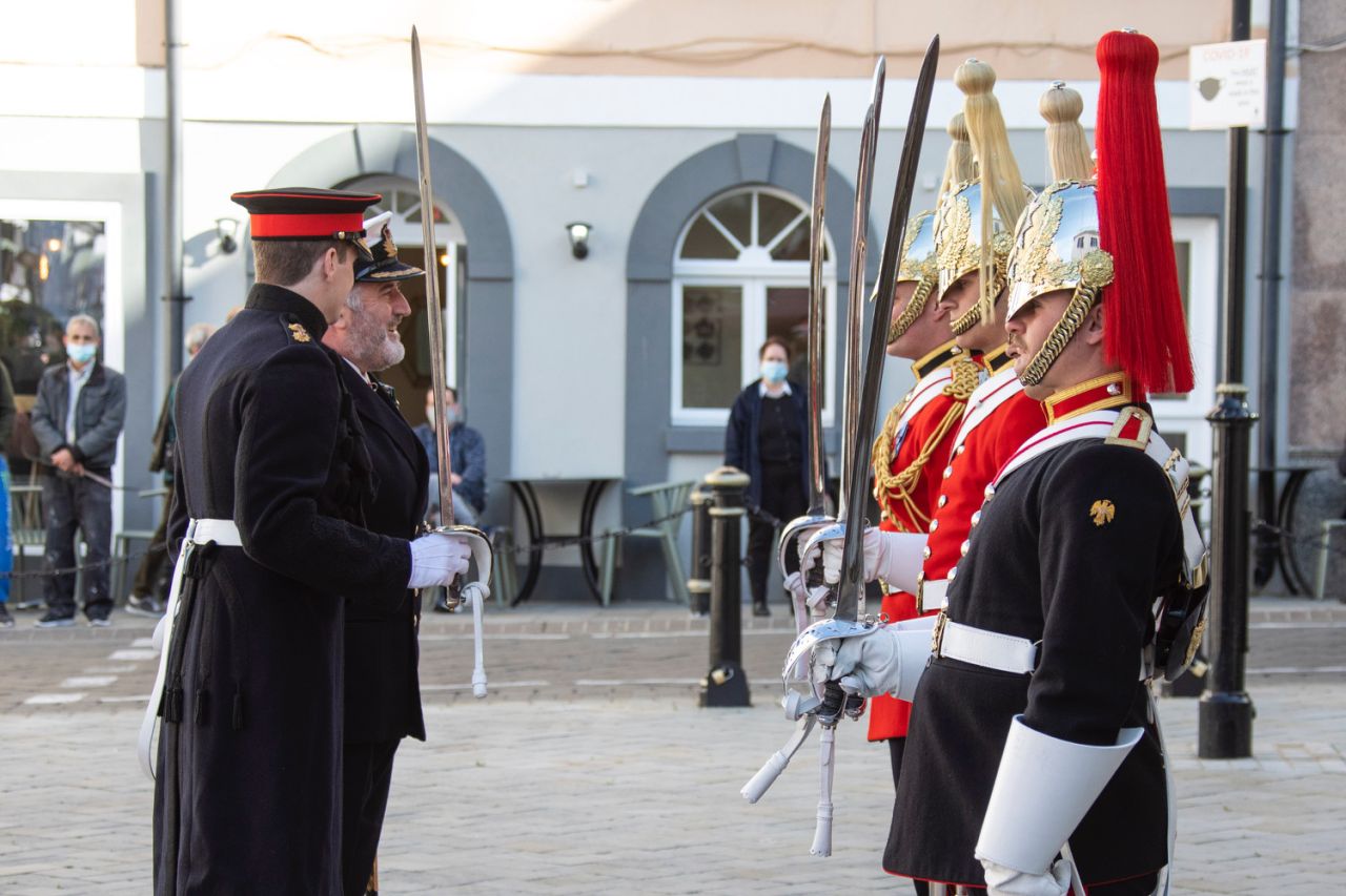 Commander British Forces Gibraltar Inspects Household Cavalry Regiment