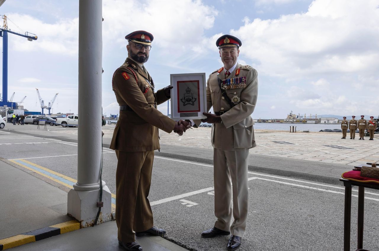 New Honorary Colonel Of The Royal Gibraltar Regiment Attends Royal Gun Salute