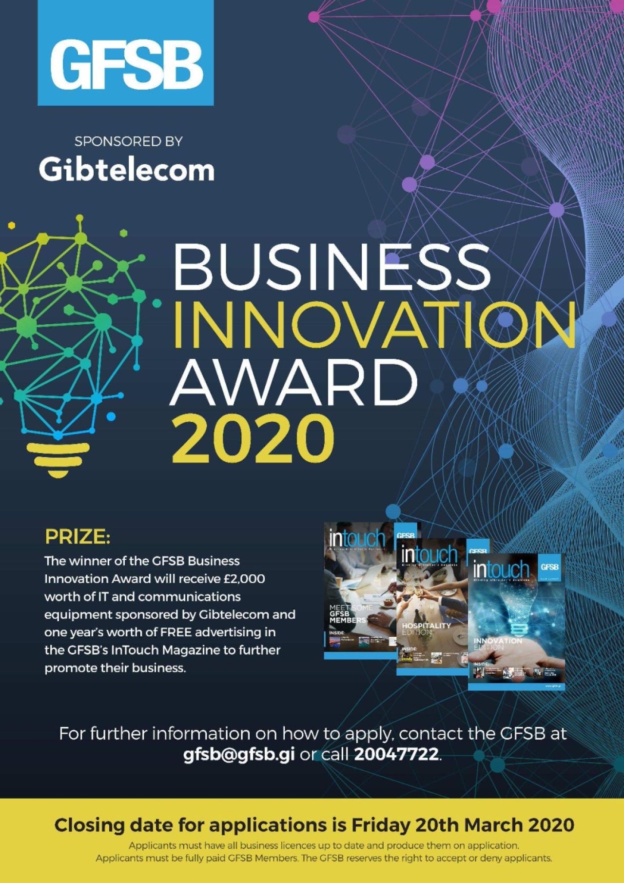 GFSB Business Innovation Award Sponsored By Gibtelecom