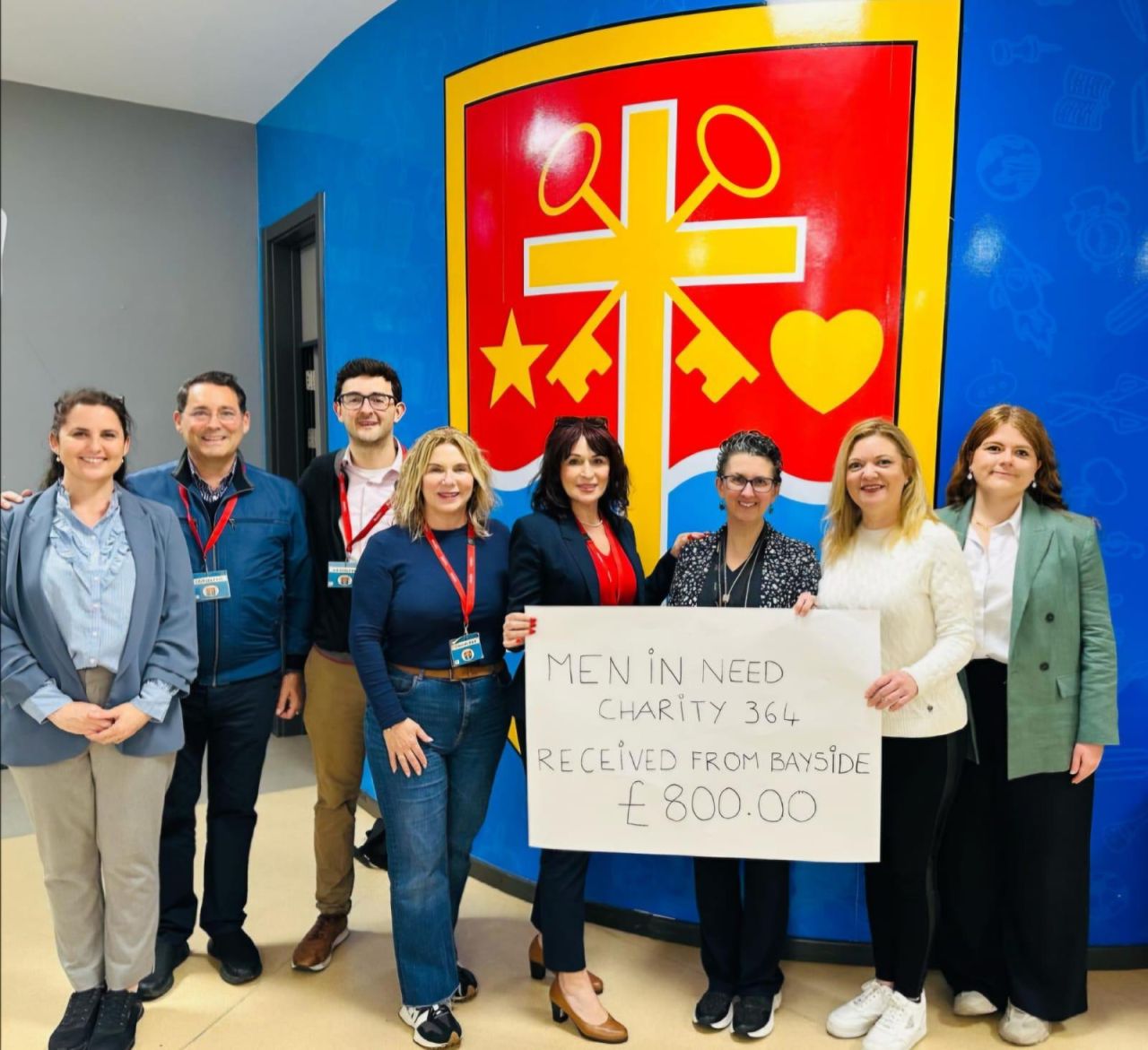 Men In Need Gibraltar Receive £800 Donation From Bayside School Staff