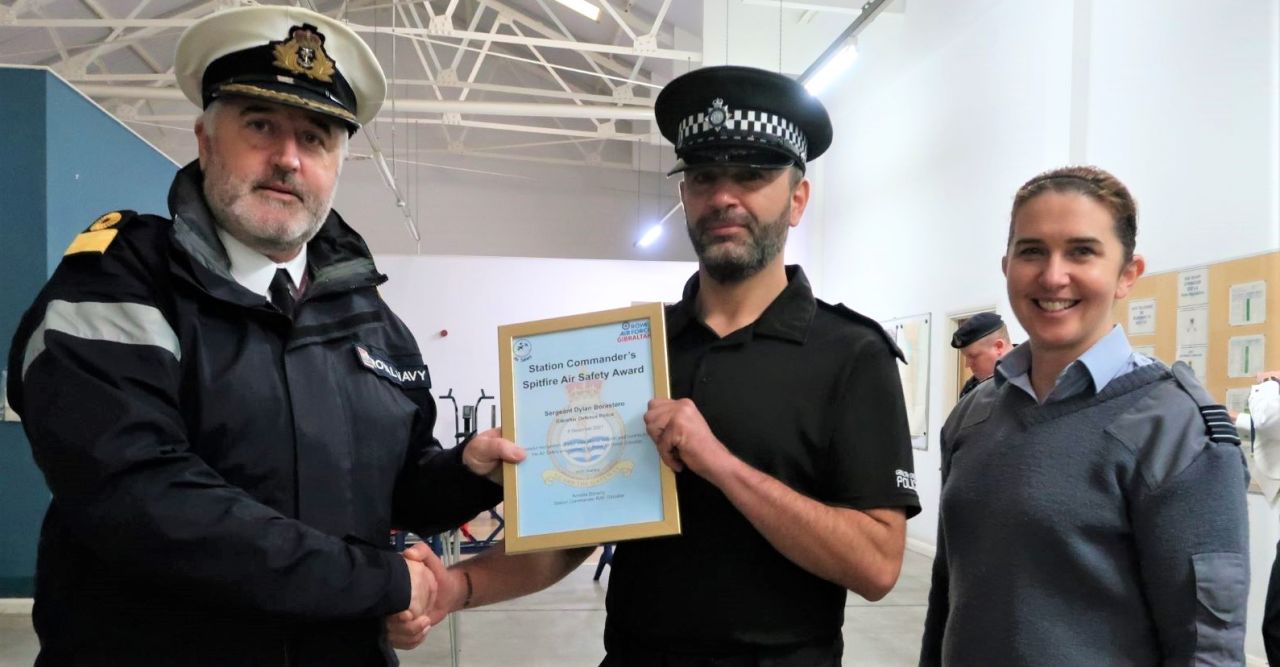 GDP Sergeant Borastero Receives Station Commander’s Spitfire Air Safety Award