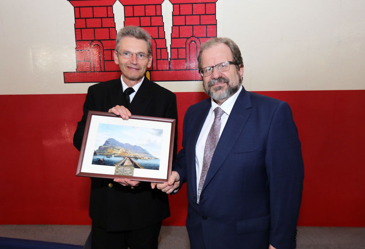 Minister Cortes Welcomes The World Voyager Inaugural Call To Gibraltar