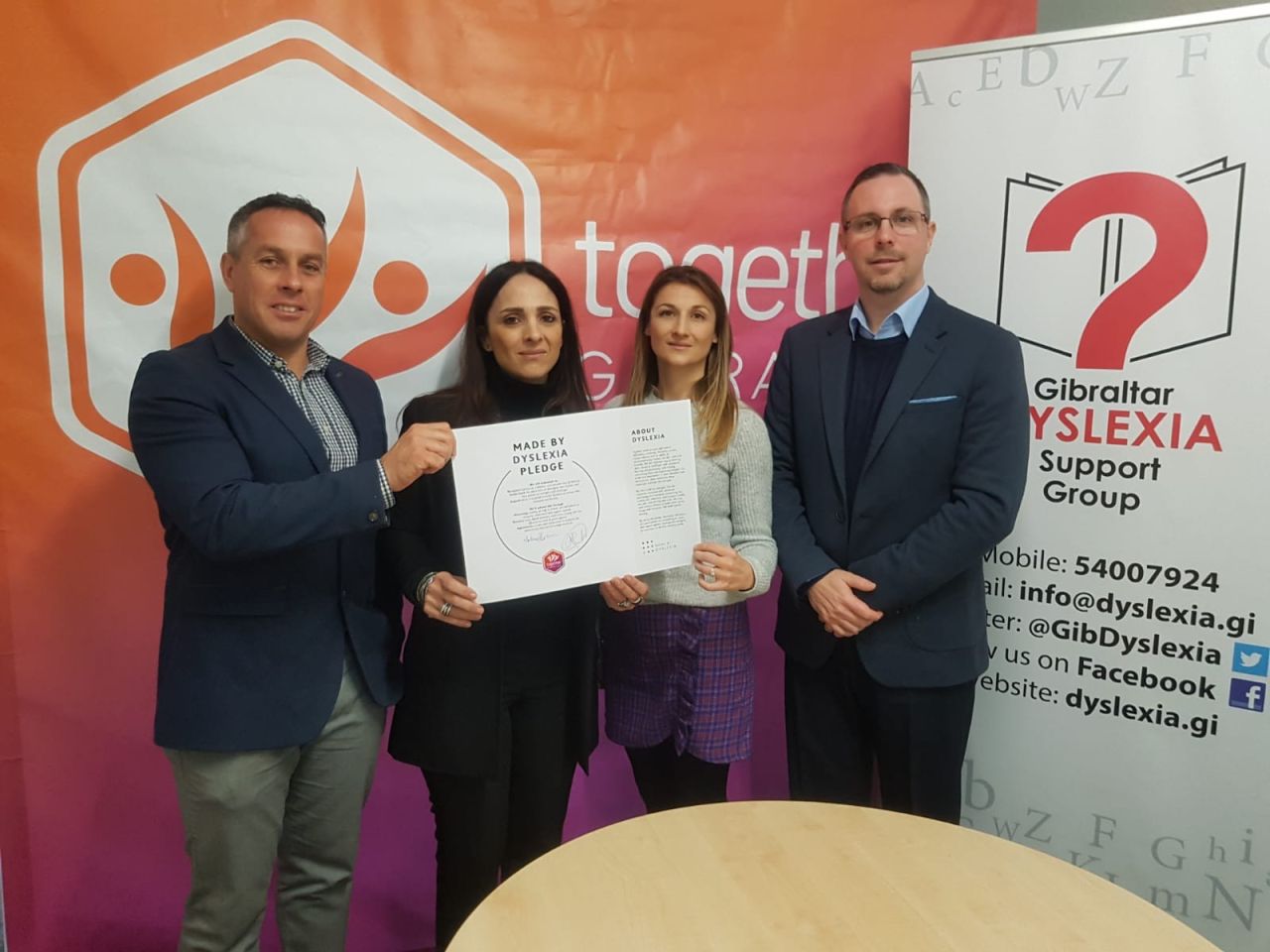 Together Gibraltar Sign ‘Made By Dyslexia’ Pledge