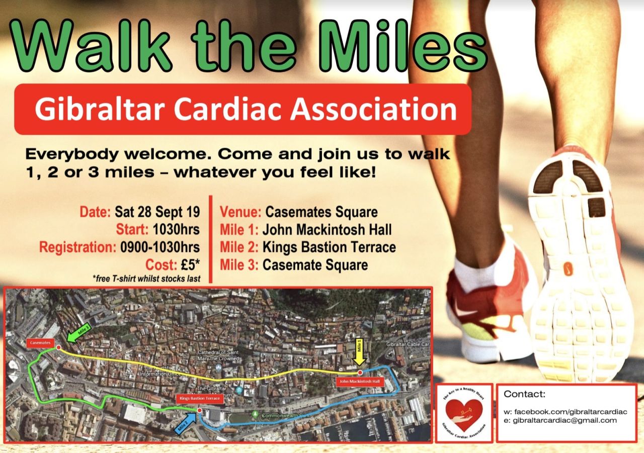Gibraltar Cardiac Association To Hold ‘Walk The Miles’ Charity Event