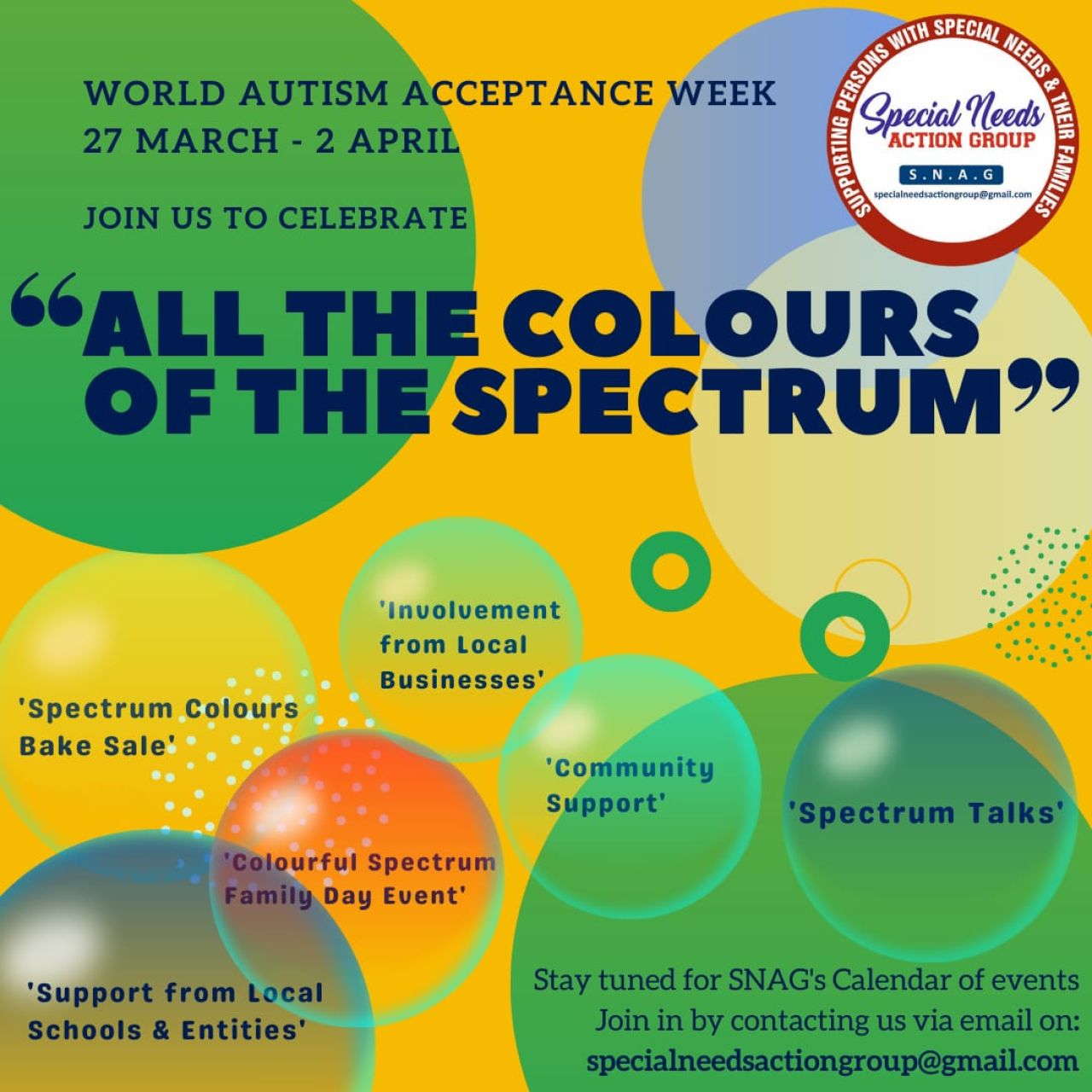 World Autism Acceptance Week 27th March - 2nd April